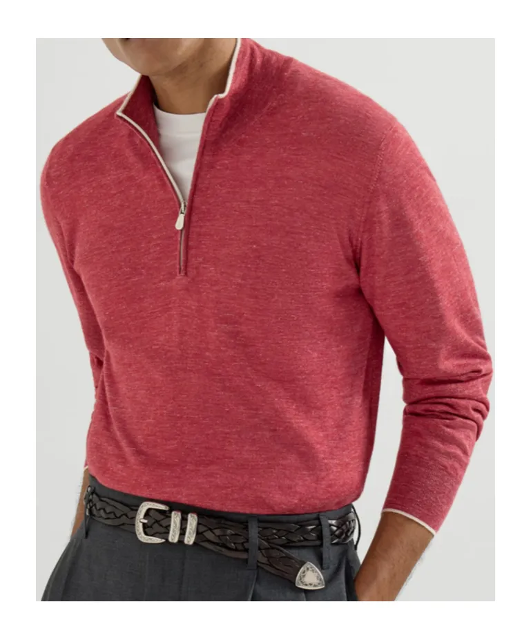 Half-Zip Long-Sleeve Sweater