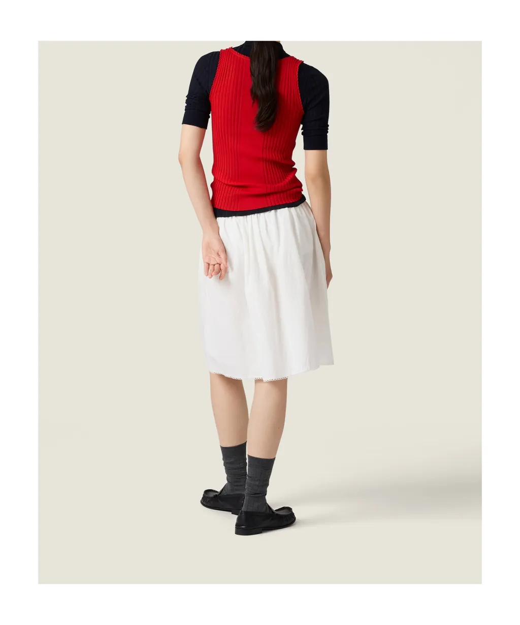 Ribbed Knit Wool Tank Top