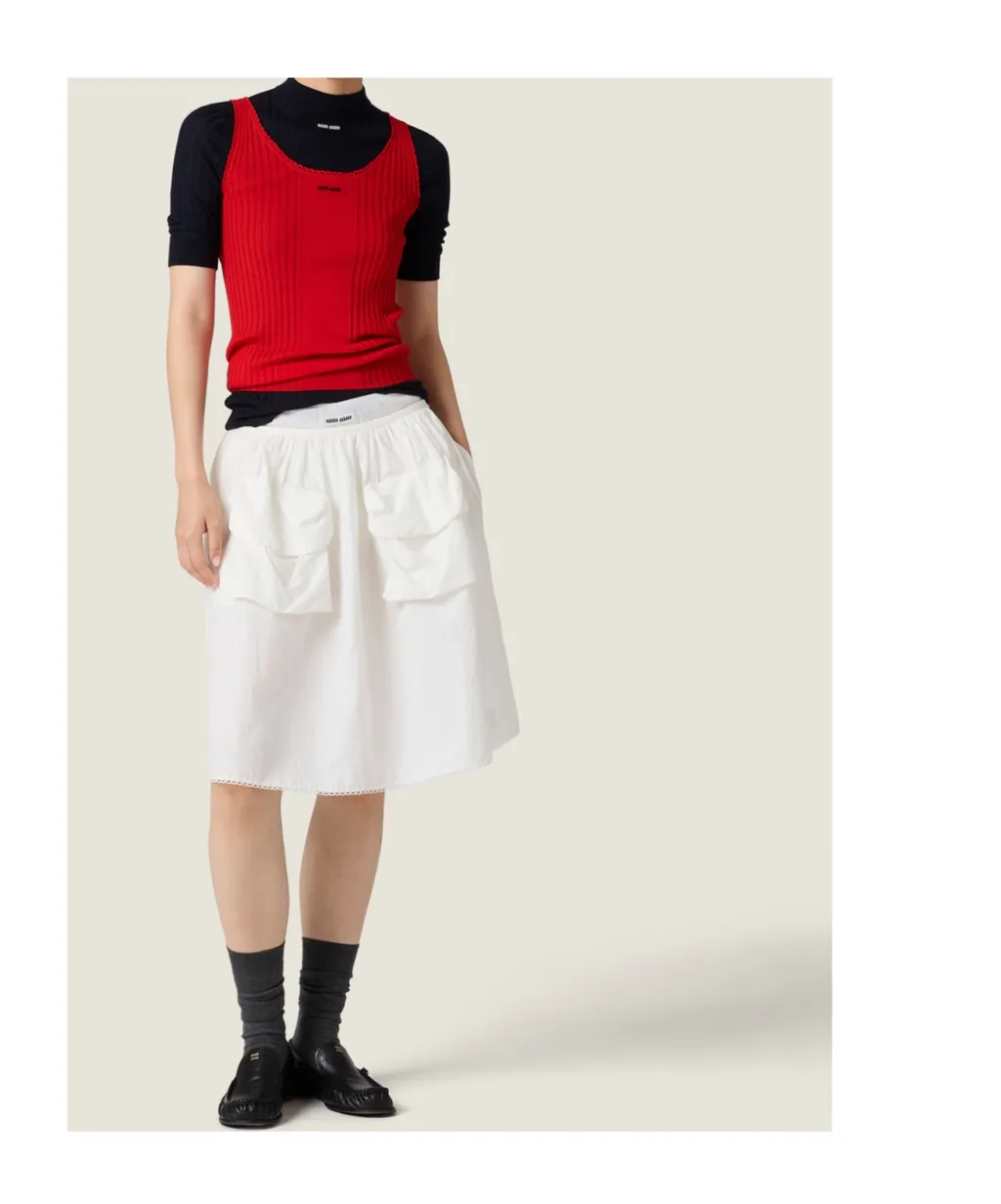 Ribbed Knit Wool Tank Top