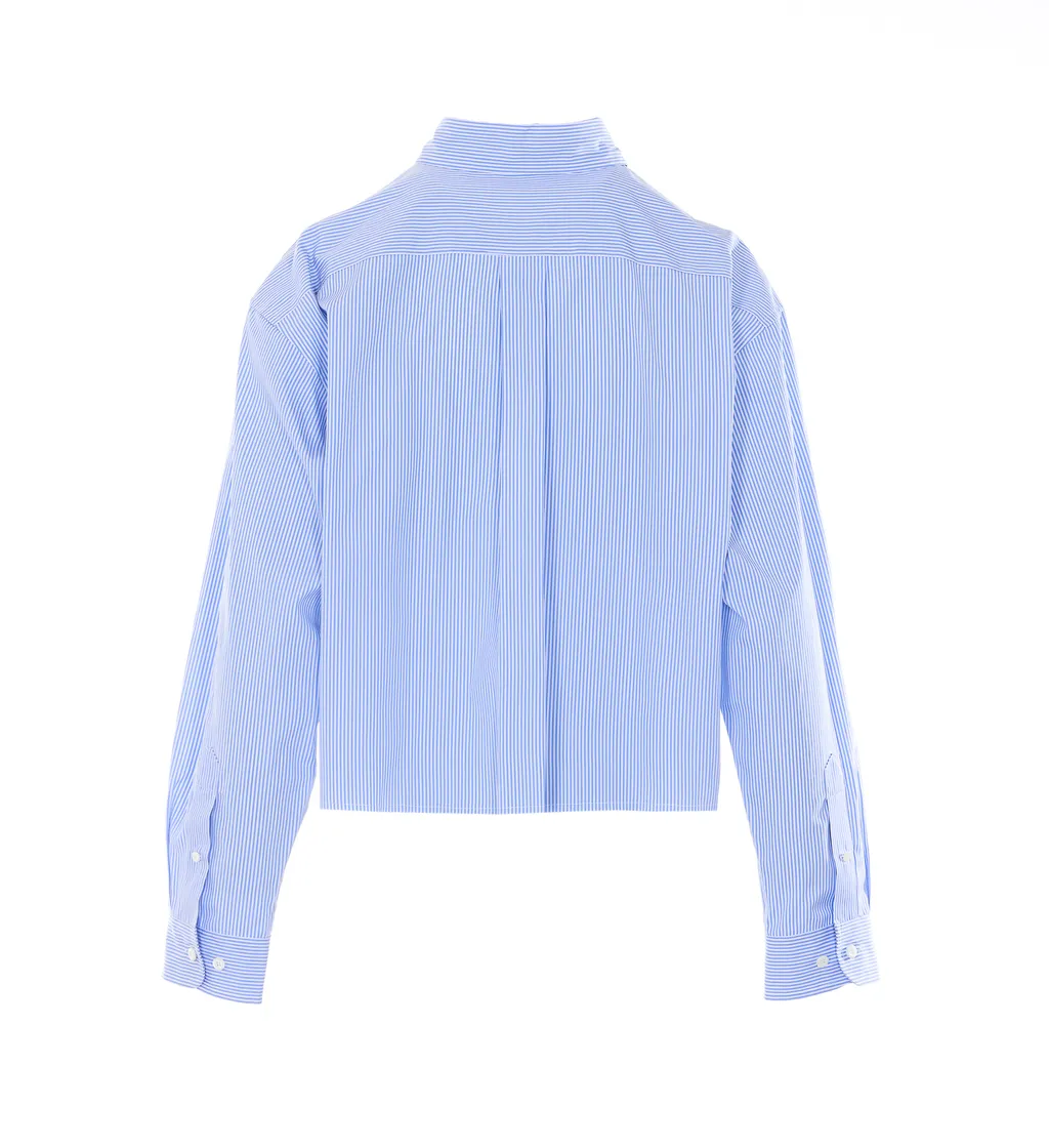 Miu Miu Logo-Embroidered Striped Shirt