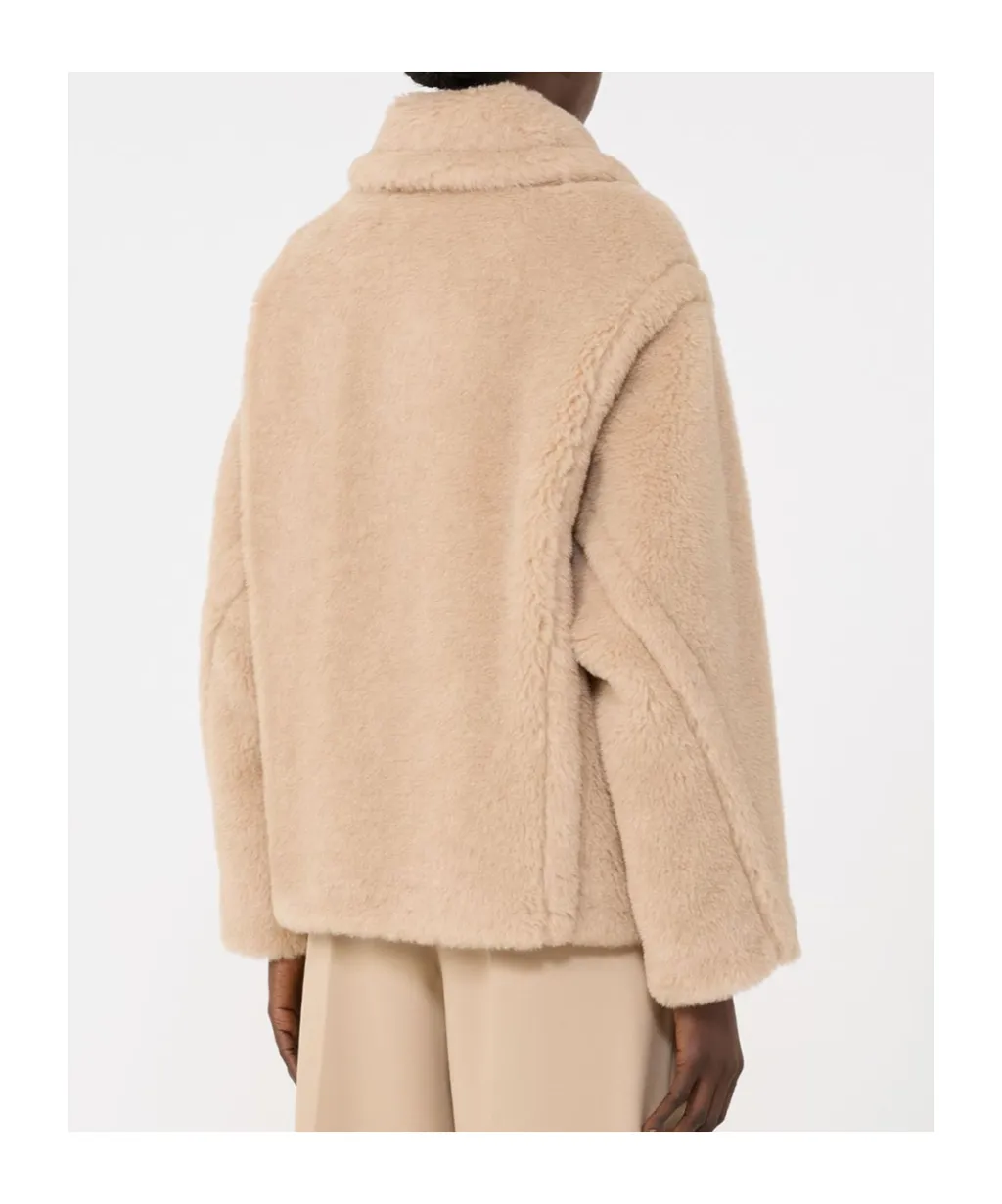 Cropped Teddy Coat In Alpaca And Wool - Albino