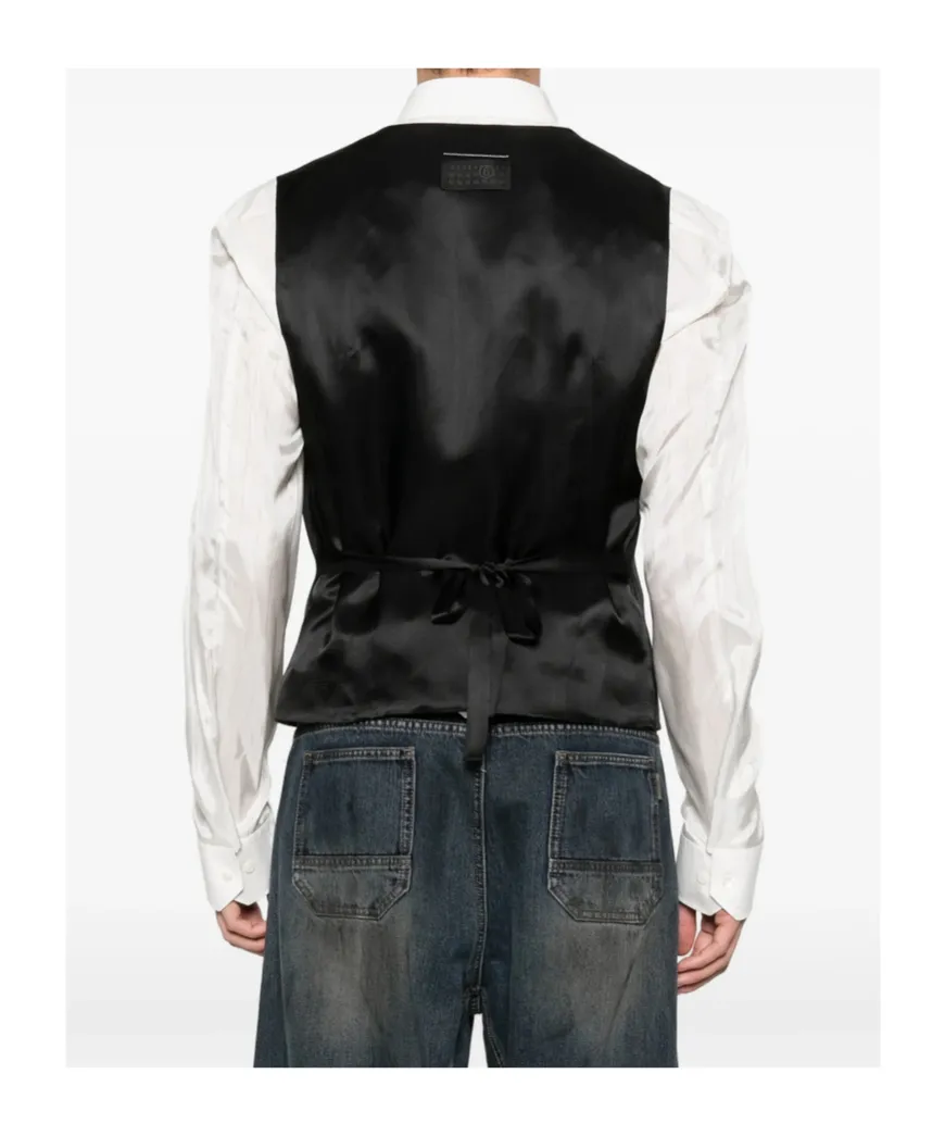 Pinstriped Button Vest