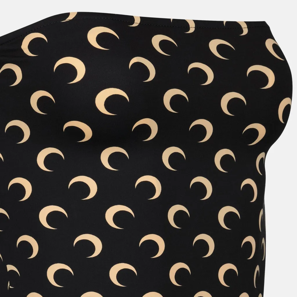 Marine Serre Crescent Moon Printed Strapless Top