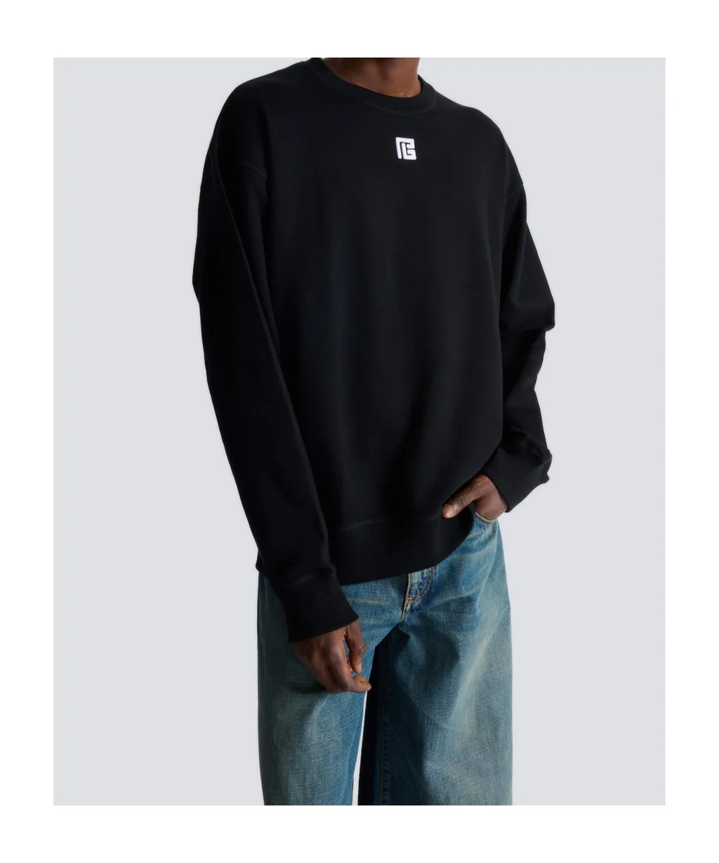Cotton Sweatshirt With Pb Embroidery