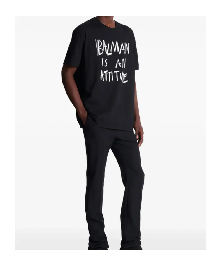 Balmain Logo Printed Crewneck T-Shirt