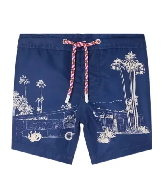 Drawsting Print Swim Shorts