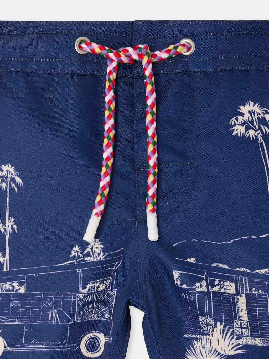 Drawsting Print Swim Shorts