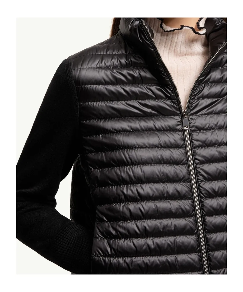 Padded Wool Zip-Up Cardigan