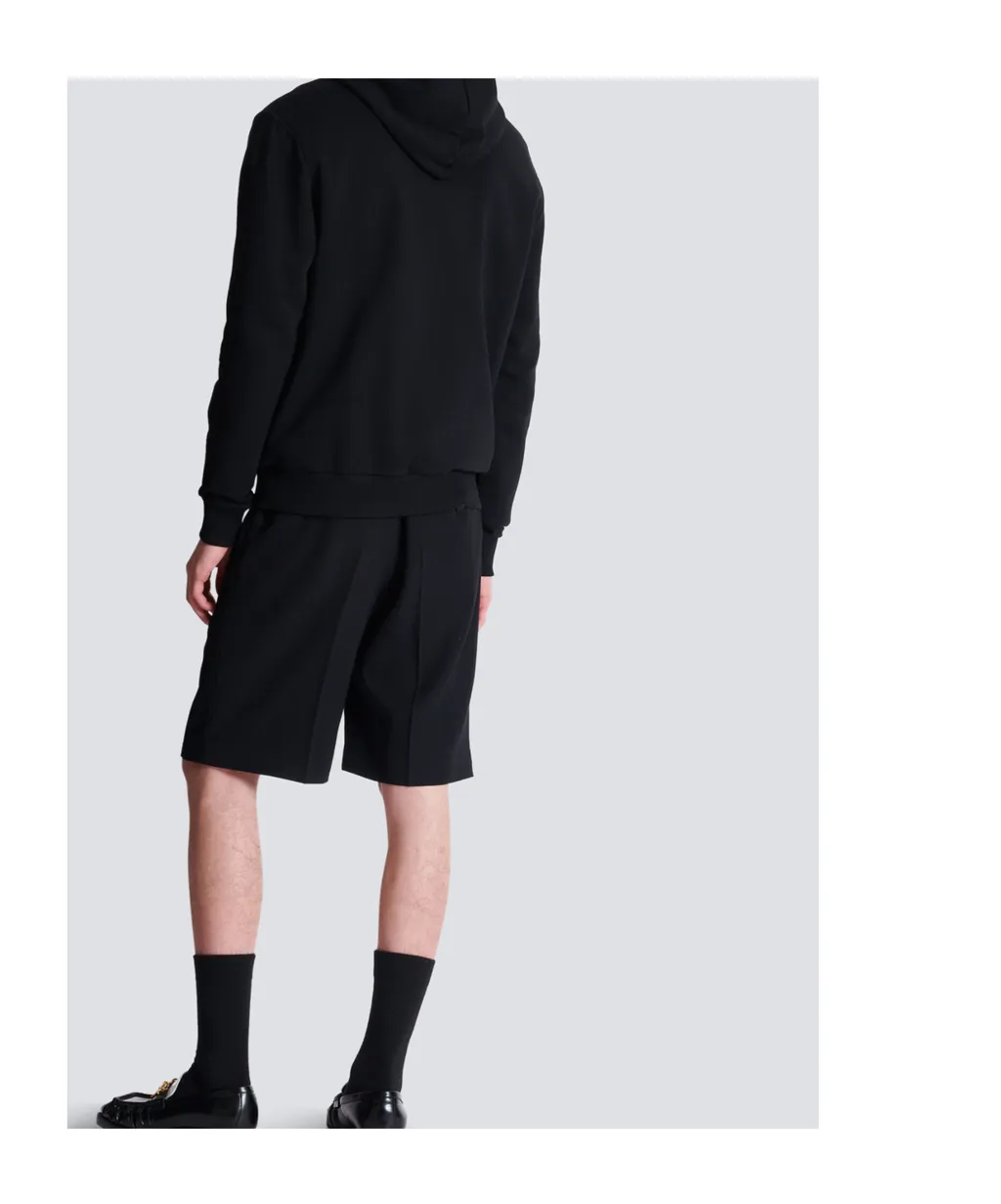 Balmain Logo Printed Drawstring Hoodie