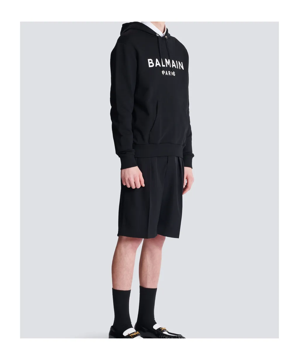 Balmain Logo Printed Drawstring Hoodie