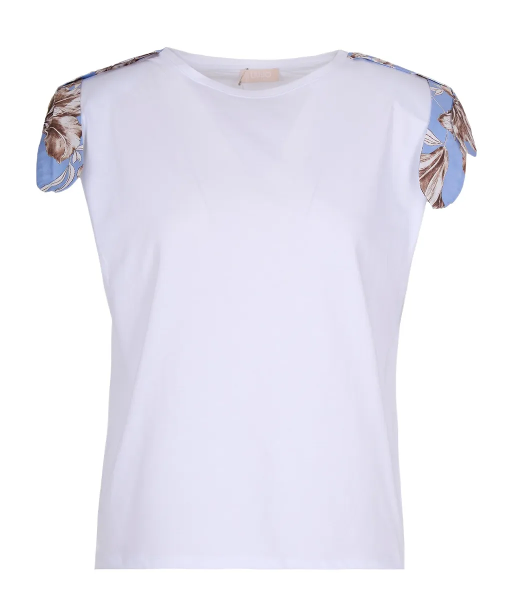 Liu Jo Floral Printed Sleeve T-Shirt