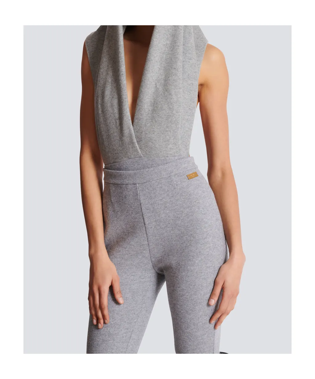 Draped Bodysuit With Hood