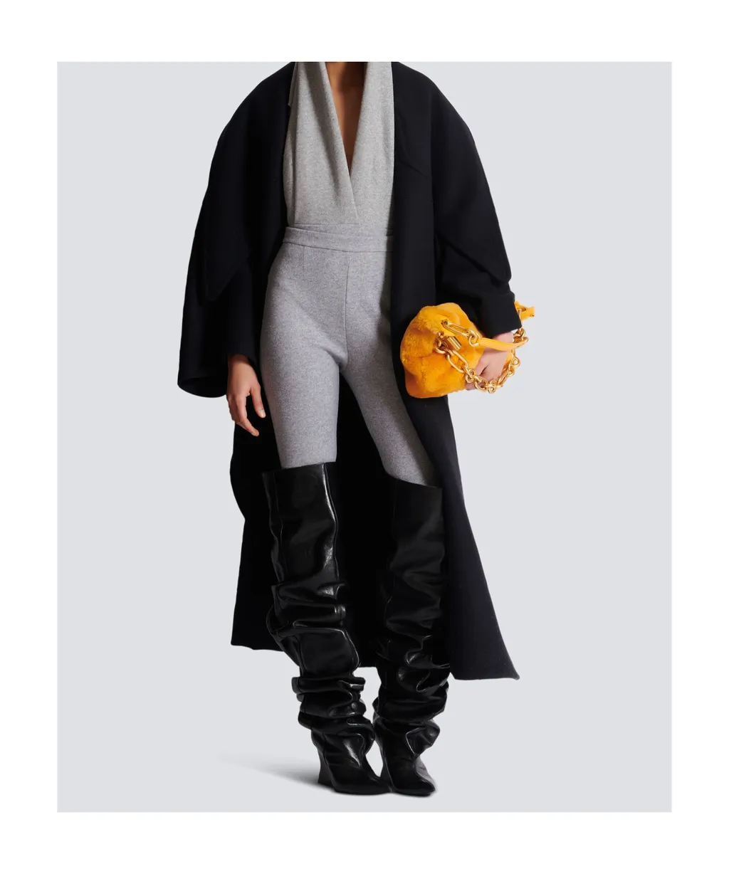 Draped Bodysuit With Hood