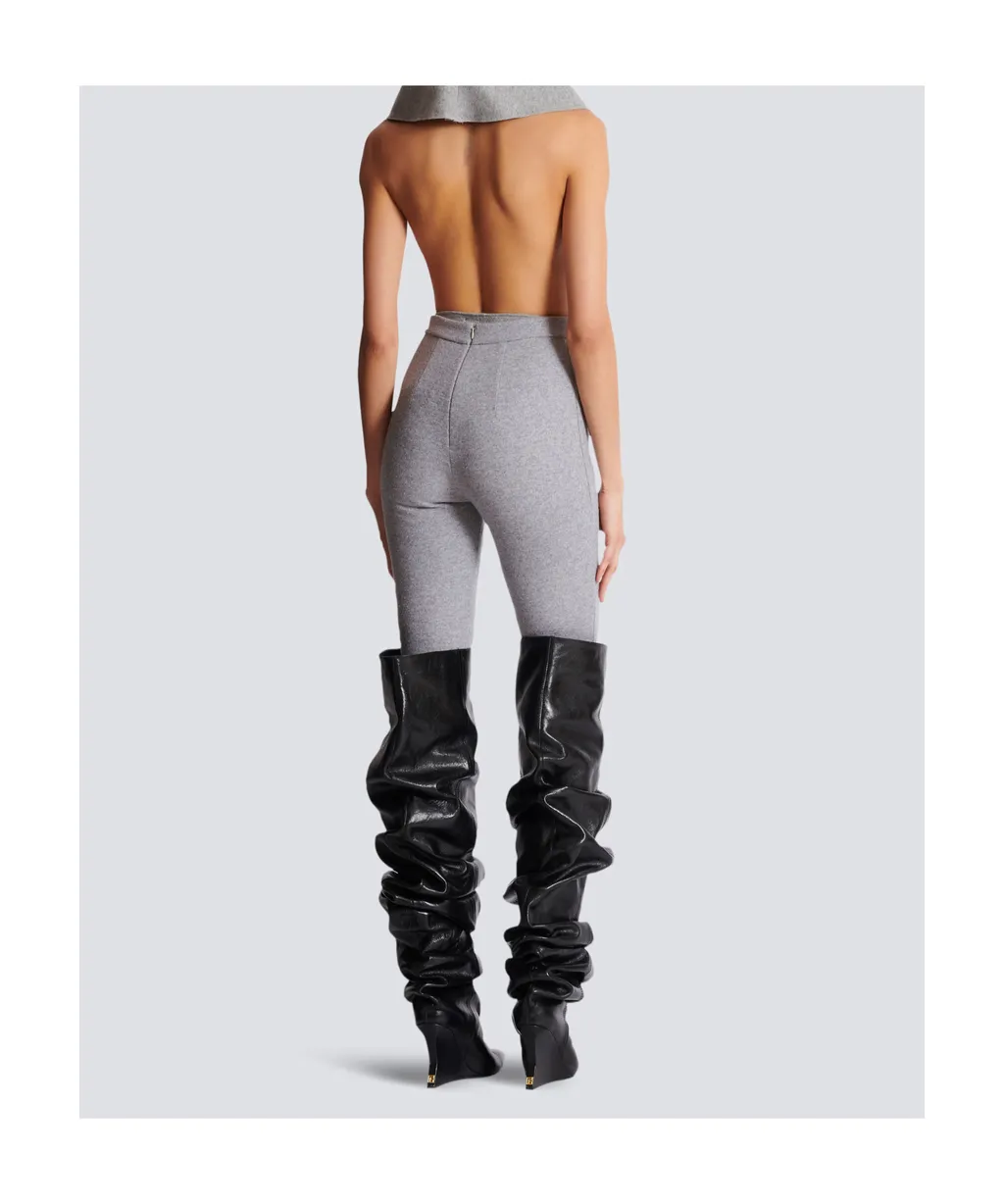 Draped Bodysuit With Hood