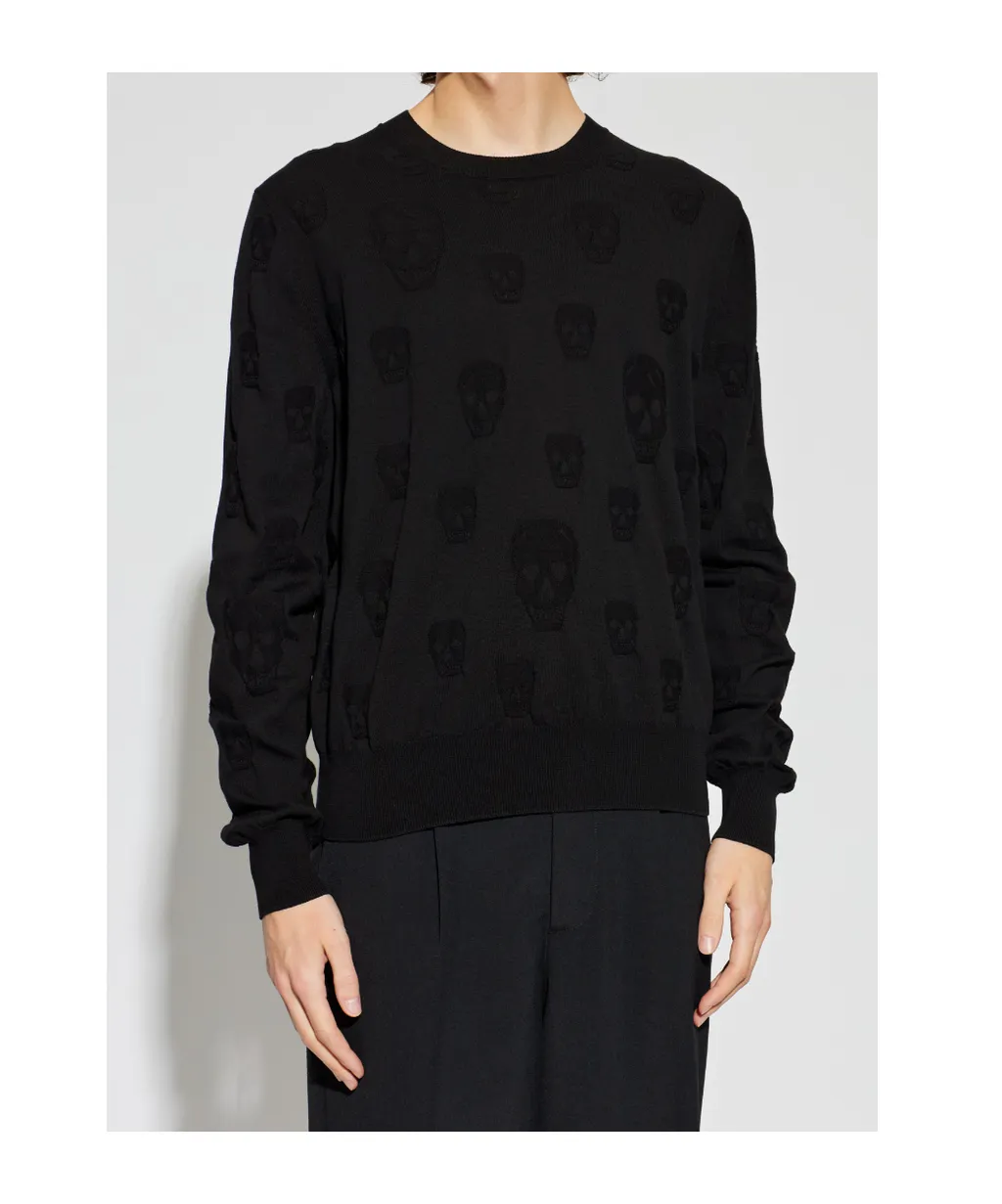 Alexander Mcqueen Skull Motif Crewneck Jumper