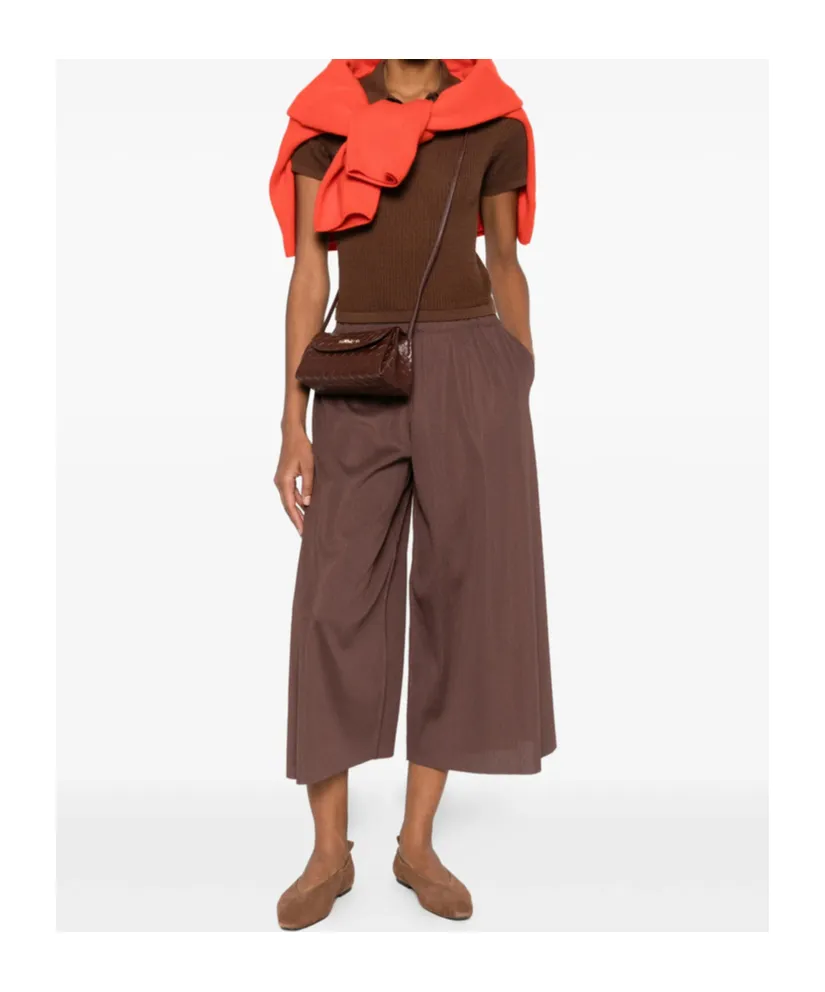 Pleated Cropped Trousers