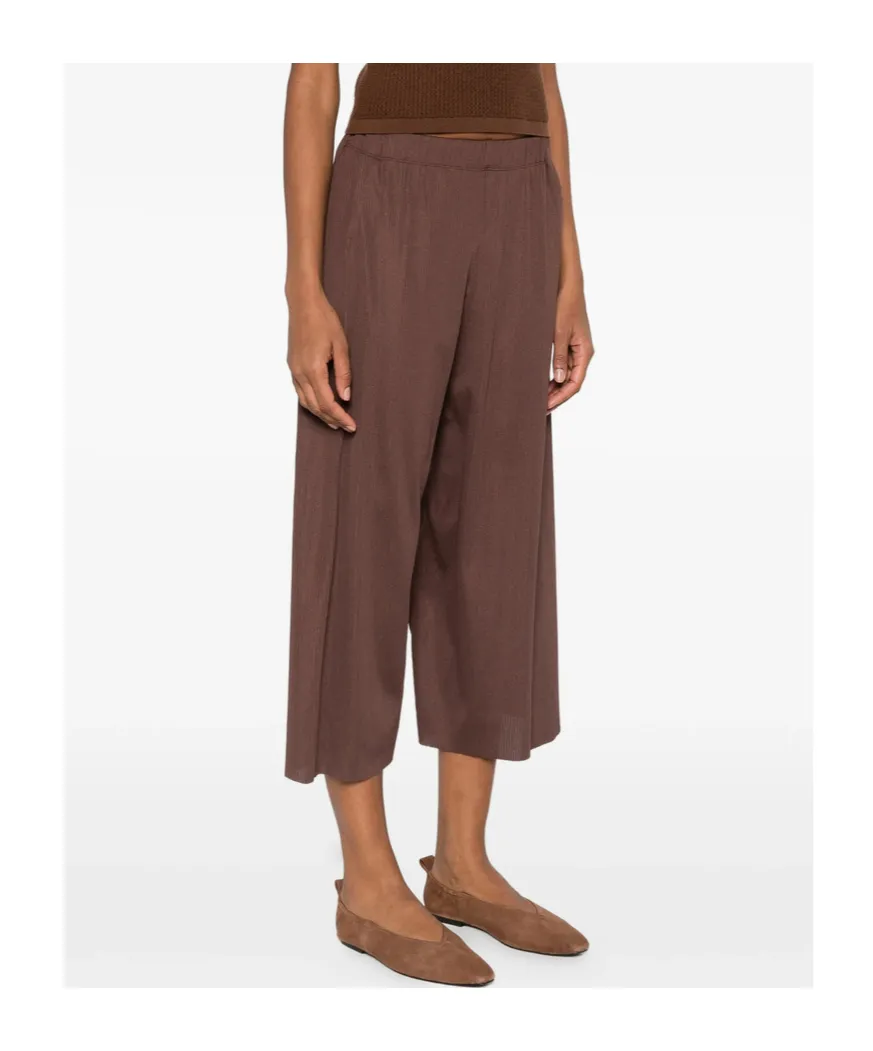 Pleated Cropped Trousers