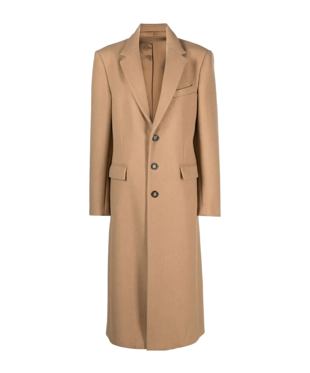 Single-Breasted Wool Coat