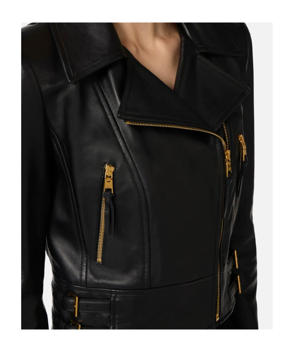 Elisabetta Franchi Leather Biker Jacket
