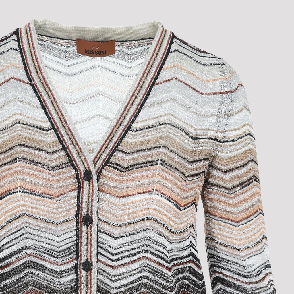 V-Neck Chevron Cardigan