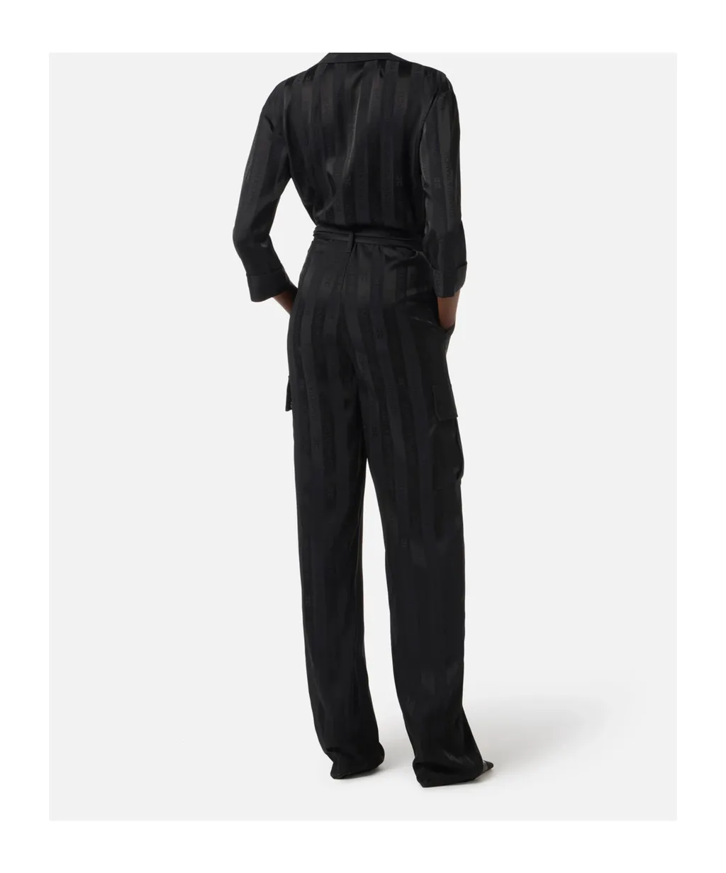 Jacquard Striped Belted Jumpsuit