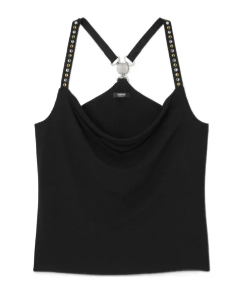 Versace Stretch CrÊPe Jersey Gathered Top