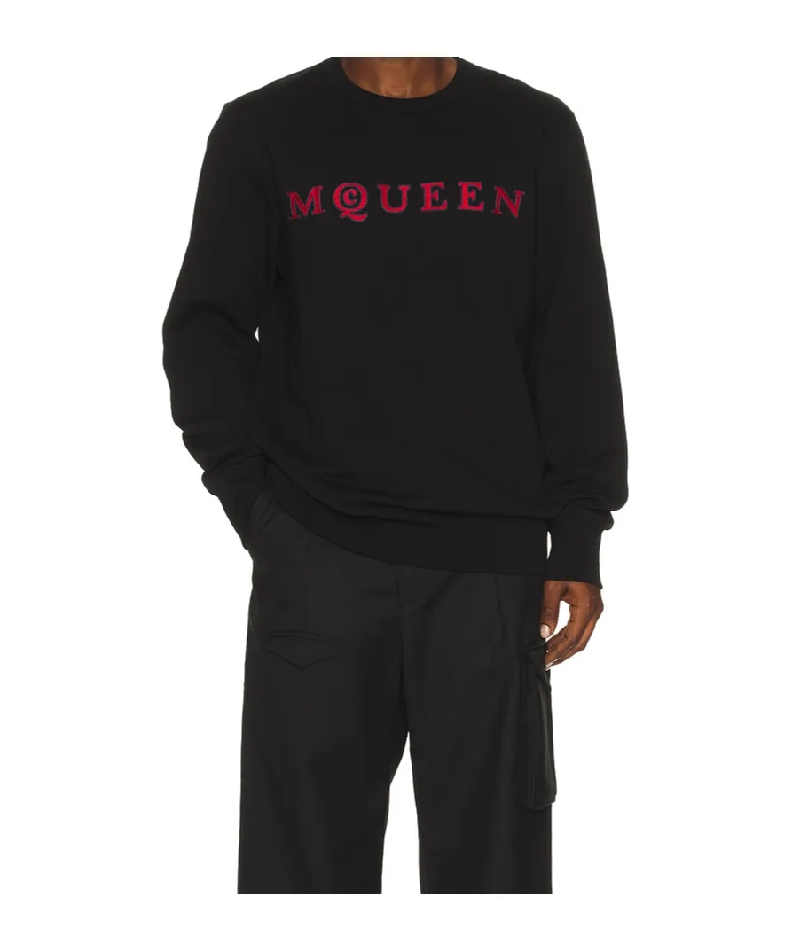 Alexander Mcqueen Logo Embroidered Crewneck Sweatshirt