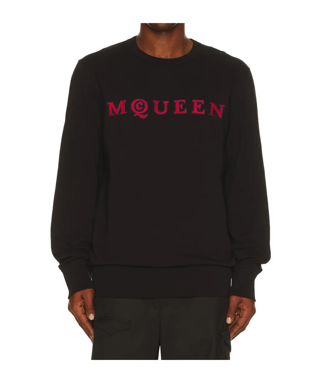 Alexander Mcqueen Logo Embroidered Crewneck Sweatshirt