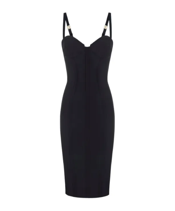 Elisabetta Franchi Strapped Corset Midi Dress
