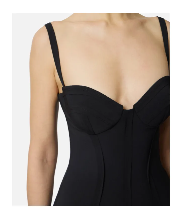 Elisabetta Franchi Strapped Corset Midi Dress