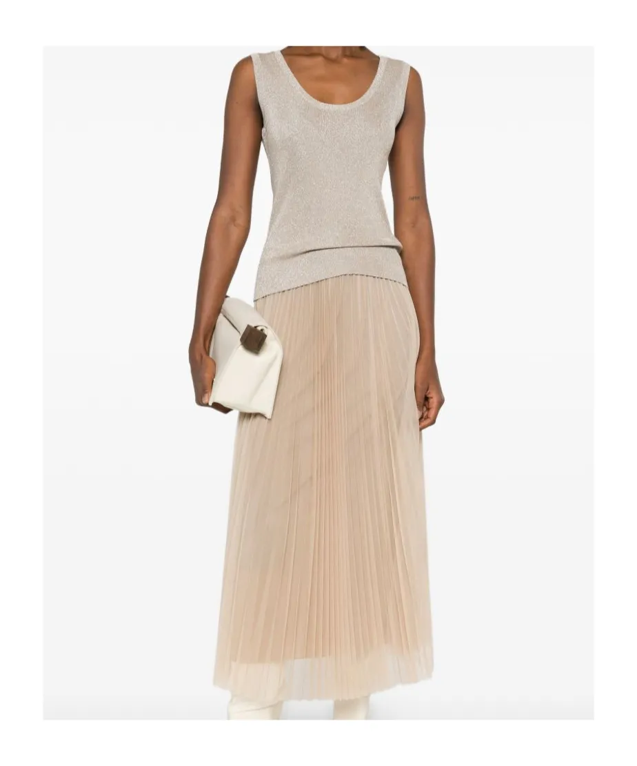 Fabiana Filippi Shimmering U-Neck Sleeveless Top