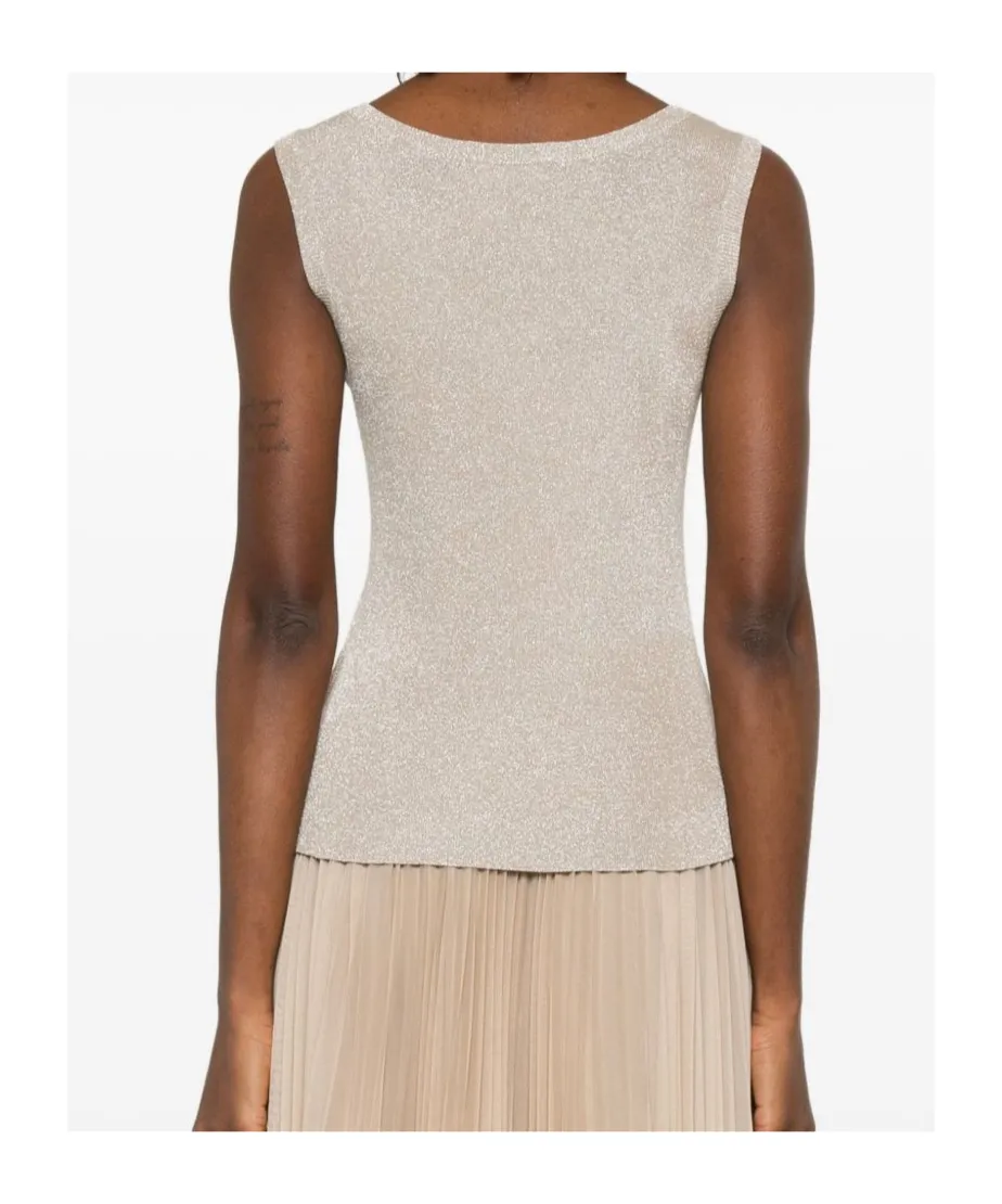 Fabiana Filippi Shimmering U-Neck Sleeveless Top