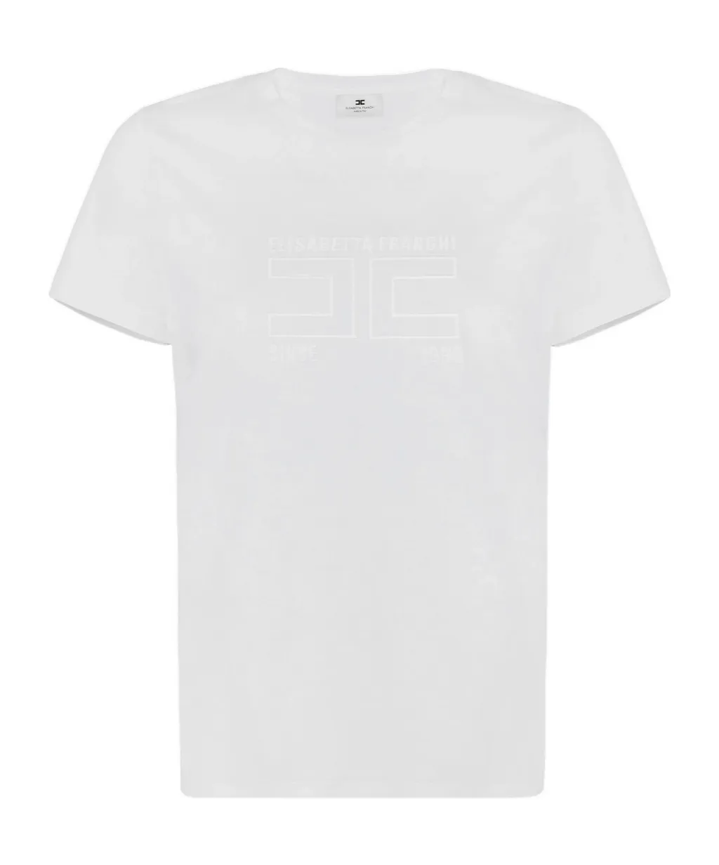 Elisabetta Franchi Logo Embroidered Crewneck T-Shirt