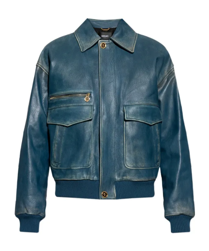 Versace Long-Sleeved Leather Jacket
