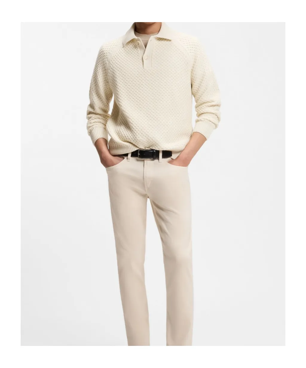 Collared Long-Sleeved Knitted Sweater