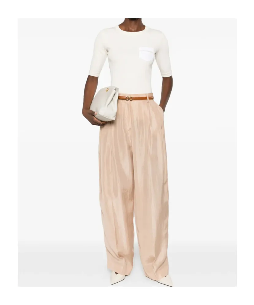Pleated Zipper Casual Pants