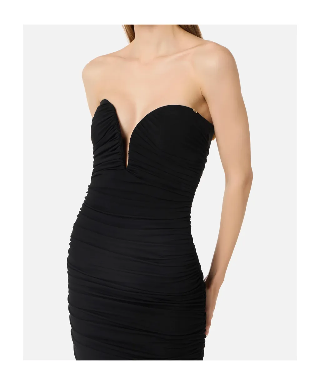 Elisabetta Franchi Strapless Gathered Mini Dress