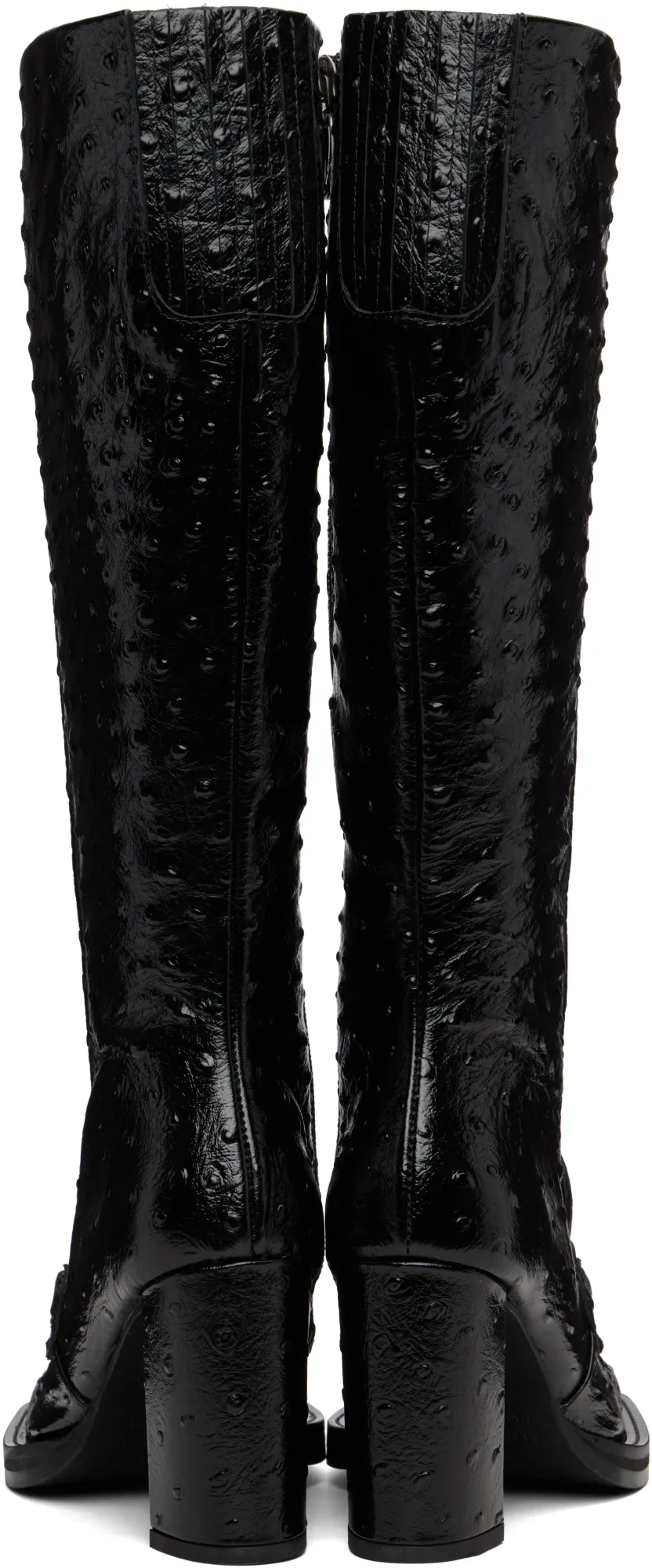 Square-Toe High-Heeled Boots