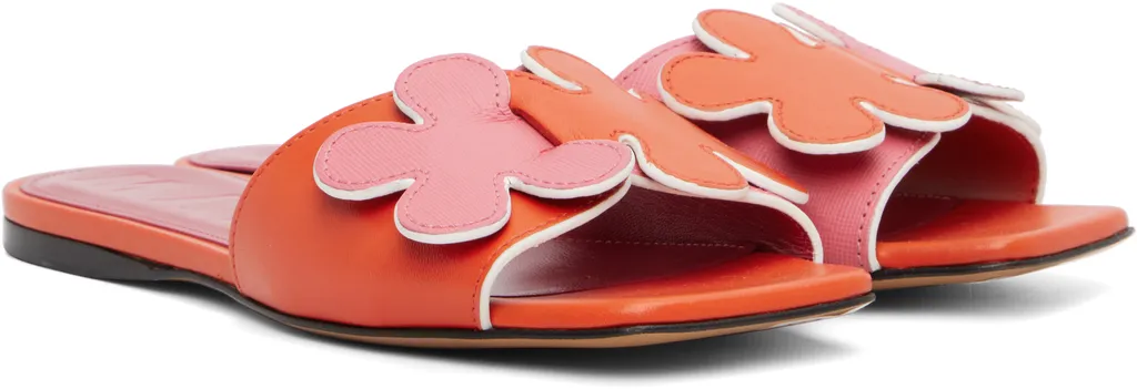 Pink And Orange Leather Daisy Sandal