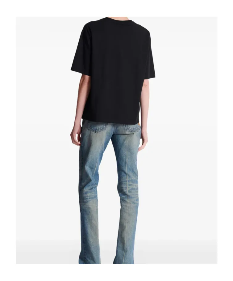 Balmain Logo Brush Print Boxy T-Shirt