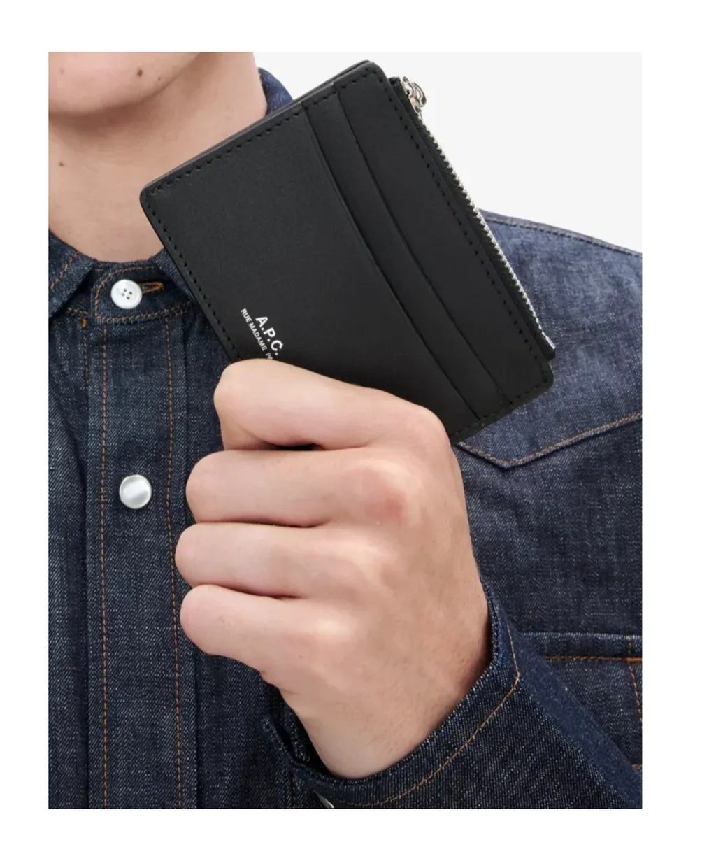 A.P.C. Logo Printed Zipped Card Case