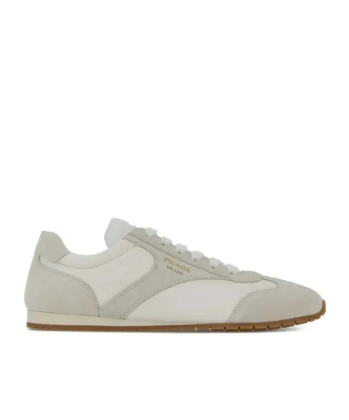 Prada Round-Toe Lace-Up Sneakers