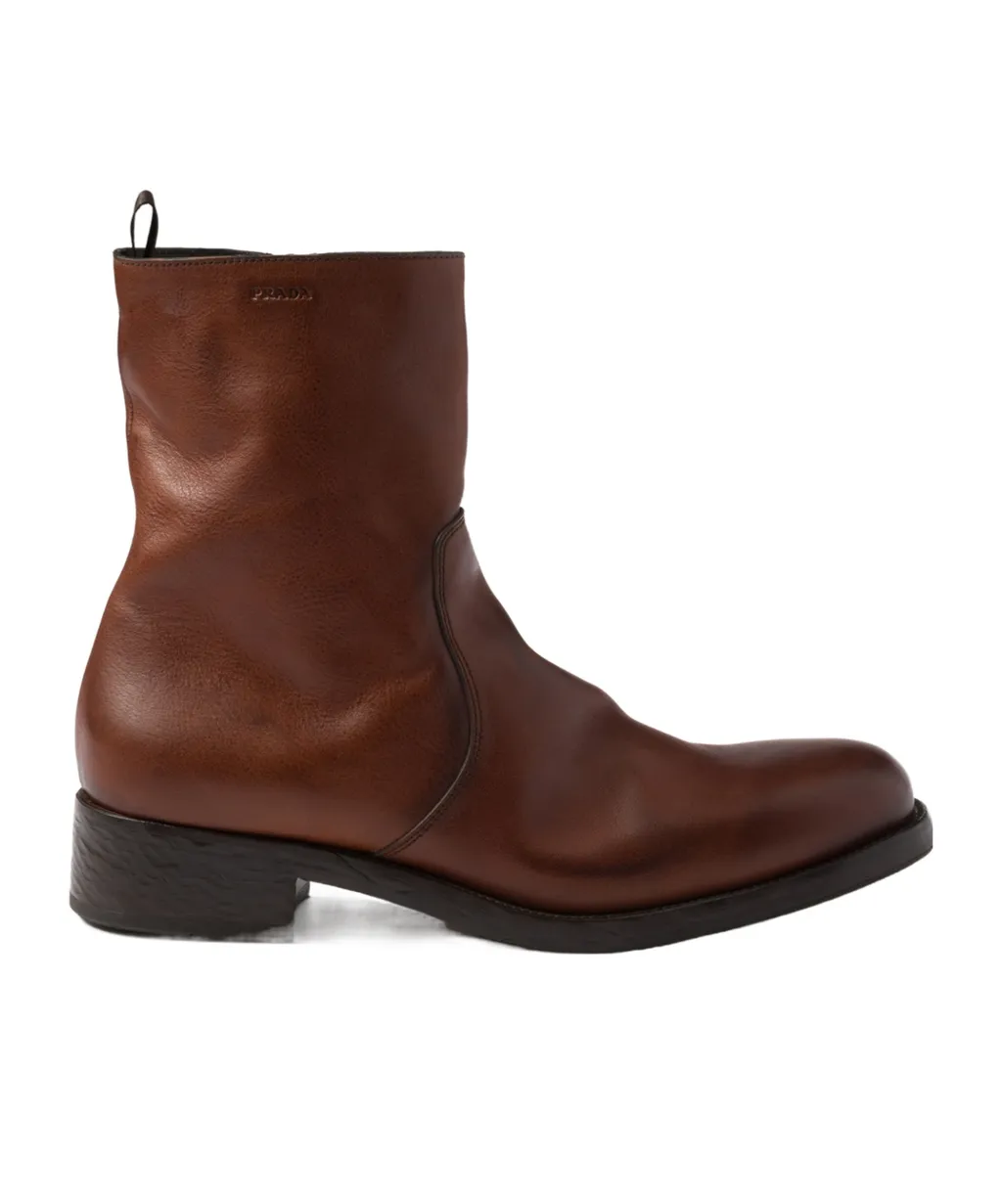 Prada Logo-Detailed Zipper Boots