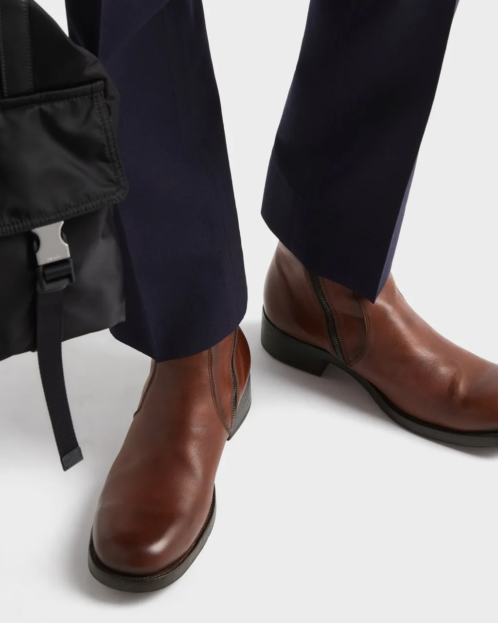 Prada Logo-Detailed Zipper Boots