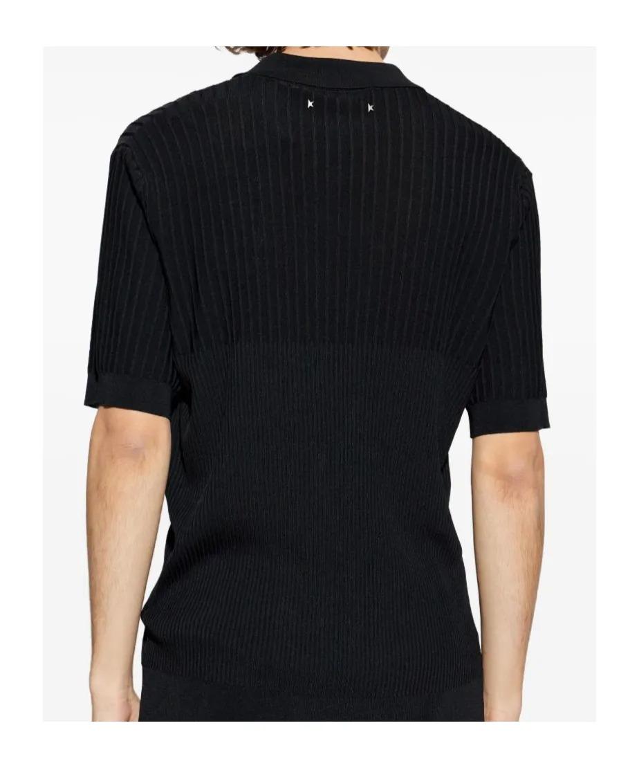 Golden Goose Deluxe Brand Striped Ribbed Polo Shirt