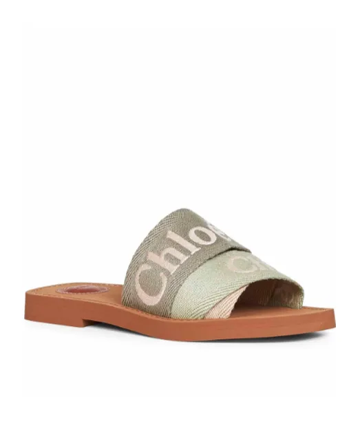 Chlo Woody Logo Embroidered Sandals