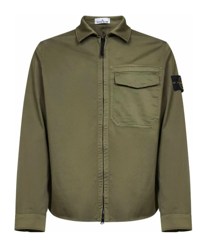 Stone Island Logo Patch Zip-Up Jacket