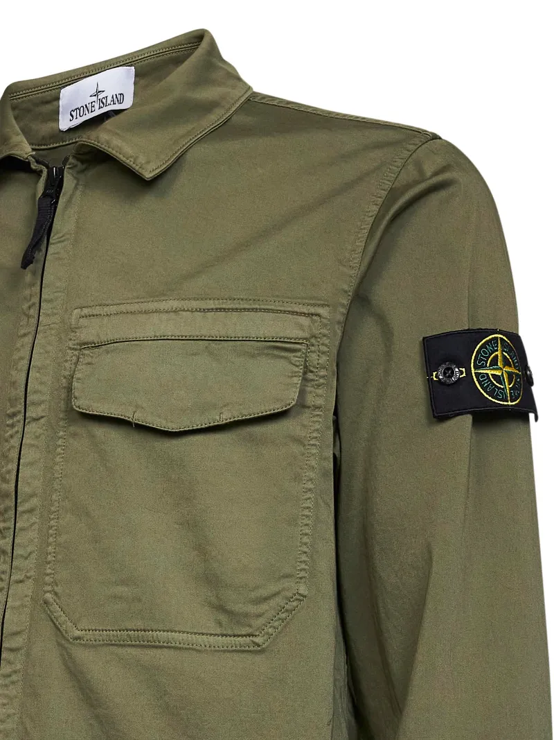Stone Island Logo Patch Zip-Up Jacket