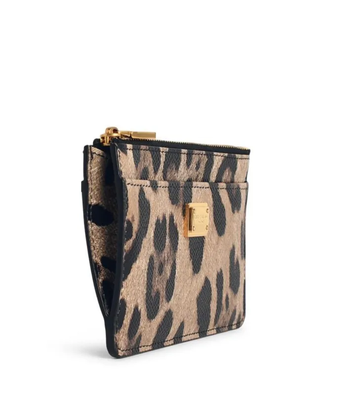Leopard-Print Plaque Wallet