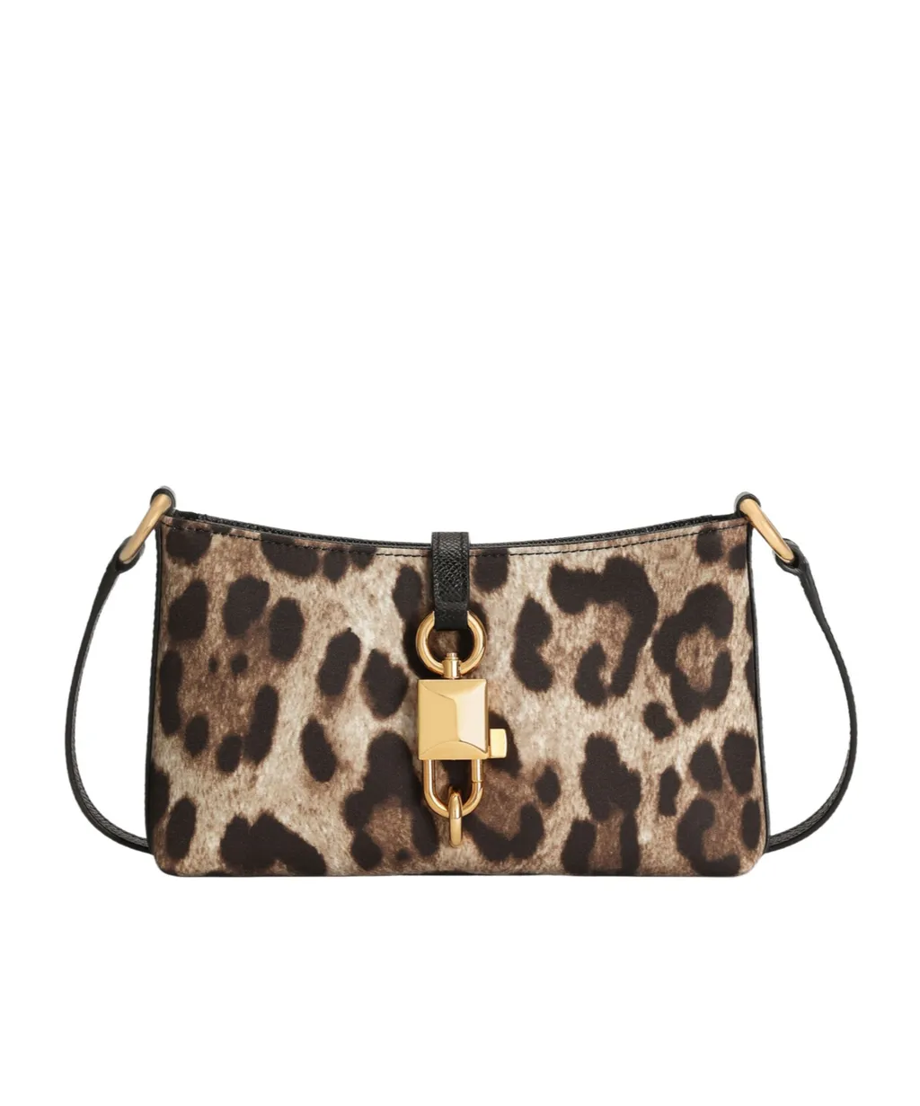 Dolce & Gabbana Leopard-Printed Lock Shoulder Bag